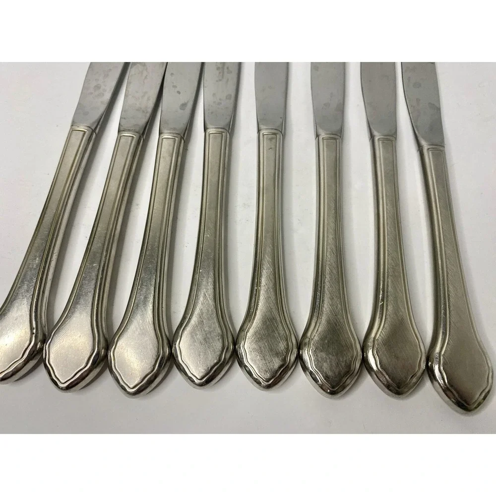 Dinner Knives Oneida SUMMER MIST AUTUMN GLOW Stainless Wm A Rogers Lot Of 8